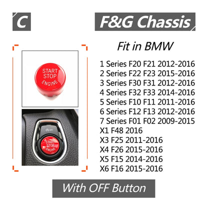 Car Engine Start Key Push Button Cover for BMW G / F Chassis,  with Start and Stop (Red) - In Car by buy2fix | Online Shopping UK | buy2fix