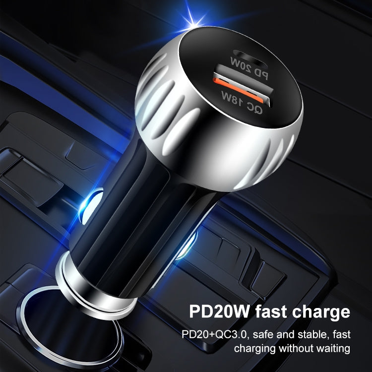 ACC-310 PD 20W + QC3.0 38W Dual Ports Fast Charging Car Charger (Black) - In Car by buy2fix | Online Shopping UK | buy2fix