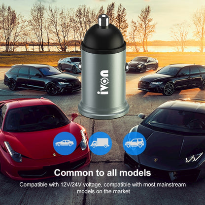 IVON CC37 15W 3.1A Dual USB Mini Car Charger + 1m USB to 8 Pin Fast Charge Data Cable Set - In Car by IVON | Online Shopping UK | buy2fix