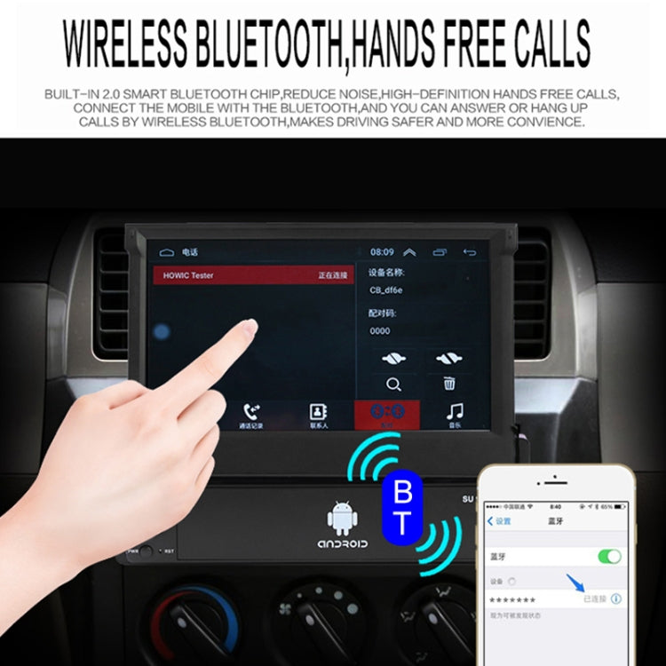 SU 9701 2GB+32GB 7 inch HD Manual Telescoping Car Android Radio Receiver MP5 Player, Support FM & Bluetooth & TF Card & GPS & Phone Link & WiFi - In Car by buy2fix | Online Shopping UK | buy2fix