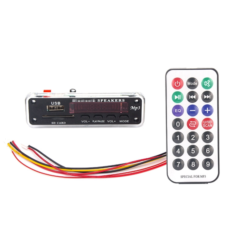 Car Color Screen 12V Audio MP3 Player Decoder Board FM Radio SD Card USB, with Bluetooth Function & Remote Control -  by buy2fix | Online Shopping UK | buy2fix