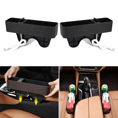 1 Pair Car Multi-functional Seat Crevice USB Storage Box(Black) - In Car by buy2fix | Online Shopping UK | buy2fix