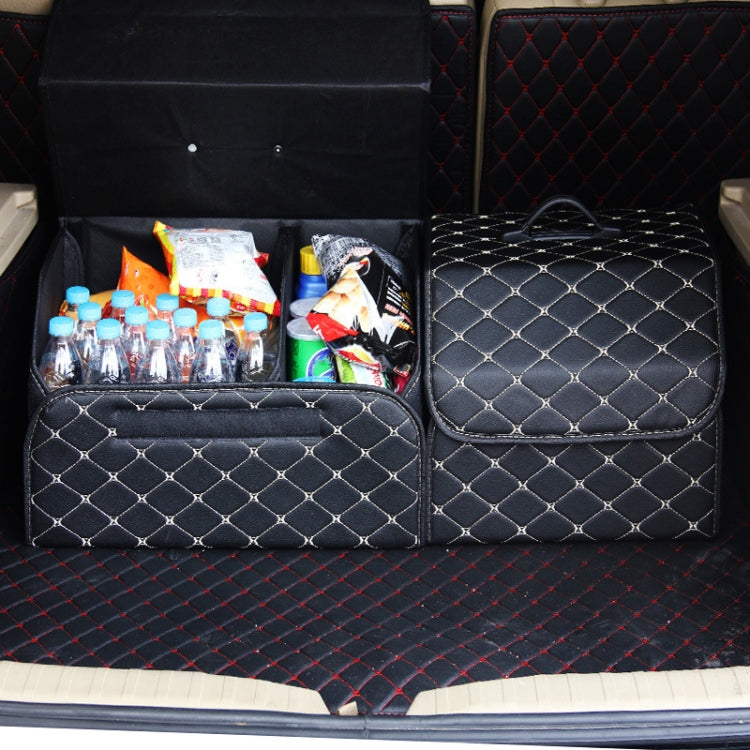 Car Trunk Foldable Storage Box, Checkered Middle Size: 40 x 32 x 30cm (Black Red) - In Car by buy2fix | Online Shopping UK | buy2fix