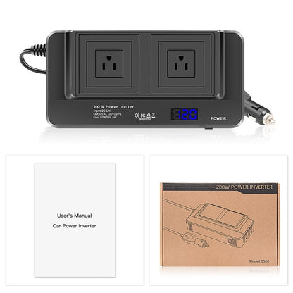 DC12V 200W AC110V Car Smart Multi-functional Digital Display Inverter, US Plug - In Car by buy2fix | Online Shopping UK | buy2fix