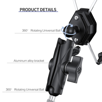 ZH-1558D1 Motorcycle M10 Ball Joint X-shape Aluminum Alloy Phone Holder - In Car by buy2fix | Online Shopping UK | buy2fix