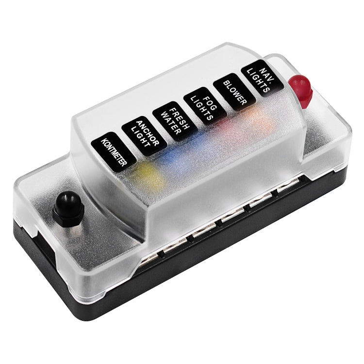 ZH-978A1 FB1901 1 In 6 Out 6 Ways Independent Positive Negative Fuse Box with 12 Fuses for Auto Car Truck Boat - In Car by buy2fix | Online Shopping UK | buy2fix