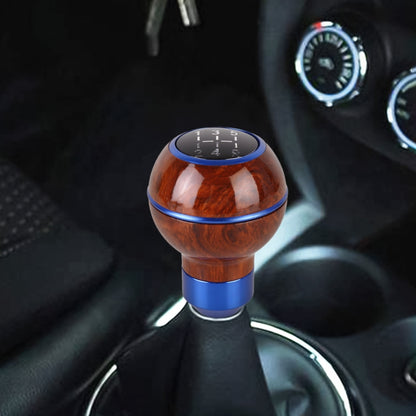 Universal Car Wood Texture Metal Gear Shift Knob (Blue) - In Car by buy2fix | Online Shopping UK | buy2fix