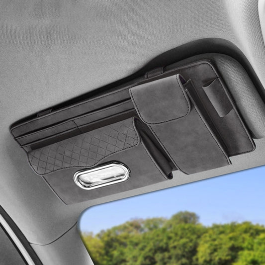 Car Sheepskin Leather Sun Visor Storage Clip (Grey) - In Car by buy2fix | Online Shopping UK | buy2fix