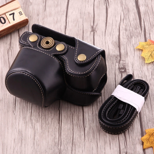 Full Body Camera PU Leather Case Bag with Strap for Sony A6000 / A6300 / Nex 6(Black) - Camera Accessories by buy2fix | Online Shopping UK | buy2fix