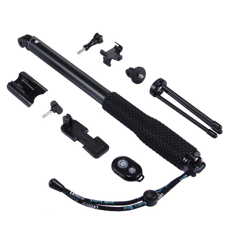 Anti-skid Extendable Self-portrait Handheld Diving Telescopic Monopod Holder Set with Phone Remote Controller & Tripod & Phone Holder for GoPro & Xiaoyi Camera & Smartphones, Full Length Max: about 1m(Black) - DJI & GoPro Accessories by buy2fix | Online Shopping UK | buy2fix