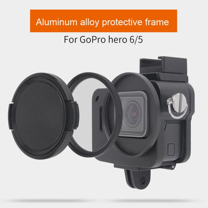 Housing Shell CNC Aluminum Alloy Protective Cage with Insurance Frame & 52mm UV Lens for GoPro HERO7 Black /6 /5 (Black) - DJI & GoPro Accessories by buy2fix | Online Shopping UK | buy2fix