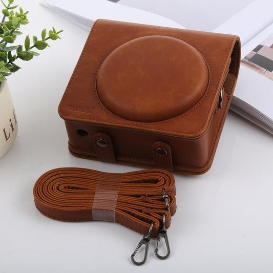 Retro Style Full Body Camera PU Leather Case Bag with Strap for FUJIFILM instax SQUARE SQ6 (Brown) - Camera Accessories by buy2fix | Online Shopping UK | buy2fix