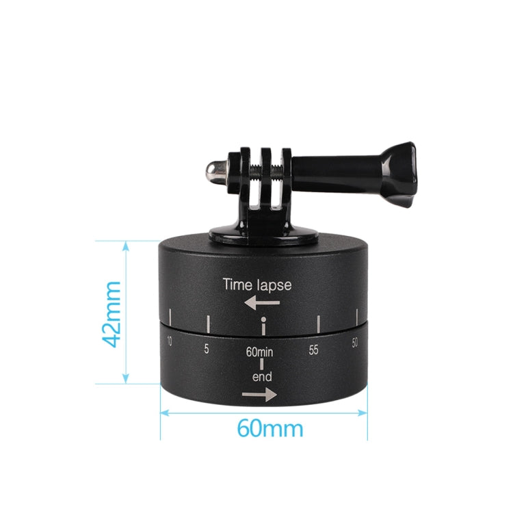 360 Degree Auto Rotation 60 Minutes Time Lapse Stabilizer Tripod Head Adapter for GoPro(Black) - Camera Accessories by buy2fix | Online Shopping UK | buy2fix