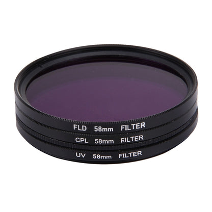 JUNESTAR 3 in 1 Proffesional 58mm Lens Filter(CPL + UV + FLD / Purple) for GoPro & Xiaomi Xiaoyi Yi Sport Action Camera - DJI & GoPro Accessories by JSR | Online Shopping UK | buy2fix