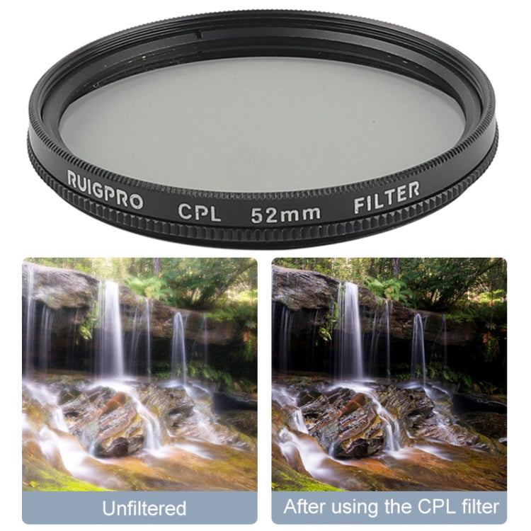 RUIGPRO for GoPro HERO 7/6 /5 Professional 52mm CPL Lens Filter with Filter Adapter Ring & Lens Cap - DJI & GoPro Accessories by RUIGPRO | Online Shopping UK | buy2fix