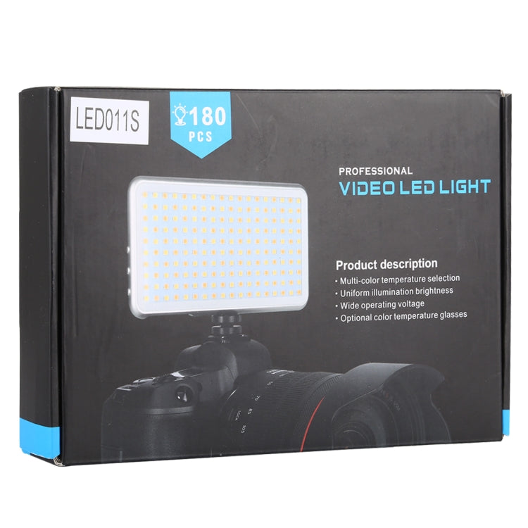 LED011S Pocket 180 LEDs Professional Vlogging Photography Video & Photo Studio Light with OLED Display & Cold Shoe Adapter Mount for Canon / Nikon DSLR Cameras - Camera Accessories by buy2fix | Online Shopping UK | buy2fix