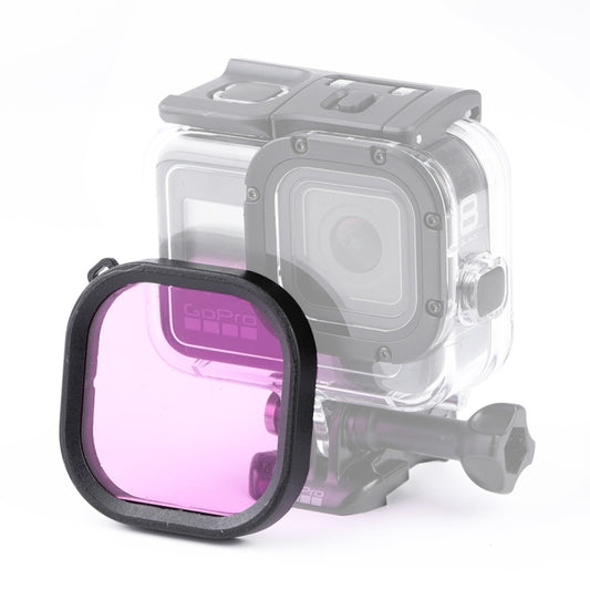 Square Housing Diving Color Lens Filter for GoPro HERO8 Black Original Waterproof Housing (Purple) - DJI & GoPro Accessories by buy2fix | Online Shopping UK | buy2fix