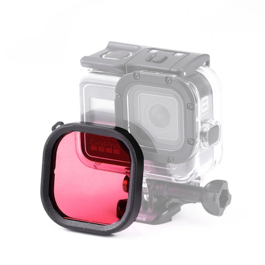 Square Housing Diving Color Lens Filter for GoPro HERO8 Black Original Waterproof Housing (Red) - DJI & GoPro Accessories by buy2fix | Online Shopping UK | buy2fix