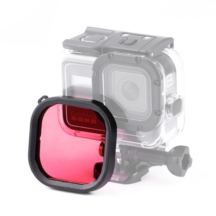 Square Housing Diving Color Lens Filter for GoPro HERO8 Black Original Waterproof Housing (Red) - DJI & GoPro Accessories by buy2fix | Online Shopping UK | buy2fix
