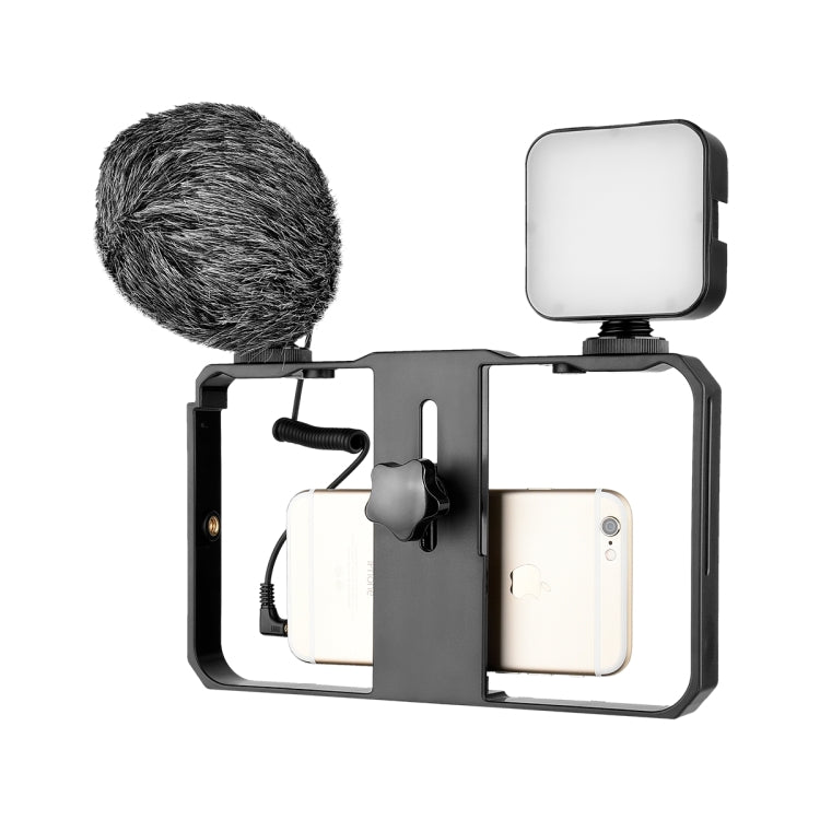 YELANGU PC202 YLG1801B Vlogging Live Broadcast LED Selfie Light Smartphone Video Rig Handle Stabilizer Bracket Kits with Microphone & Fill Light - Camera Accessories by YELANGU | Online Shopping UK | buy2fix