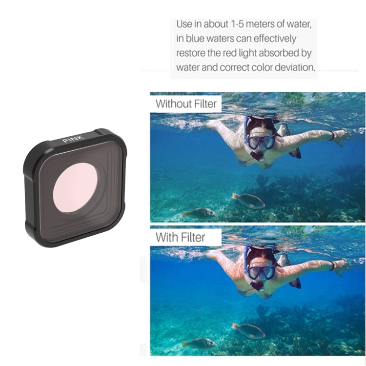 JSR KB Series Diving (Red Magenta Pink) Color Lens Filter for GoPro HERO10 Black / HERO9 Black - DJI & GoPro Accessories by JSR | Online Shopping UK | buy2fix