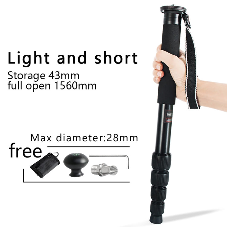 BEXIN MAS285 Portable Travel Outdoor DSLR Camera Aluminum Alloy Monopod Holder(Black) - Camera Accessories by BEXIN | Online Shopping UK | buy2fix