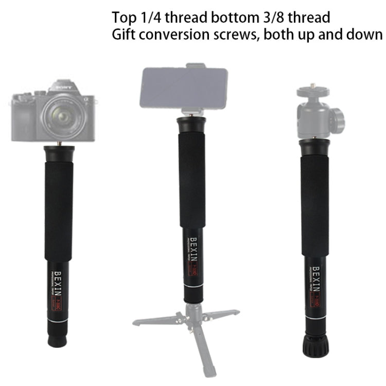 BEXIN P308D Portable Travel Outdoor DSLR Camera Aluminum Alloy Monopod Holder (Black) - Camera Accessories by BEXIN | Online Shopping UK | buy2fix