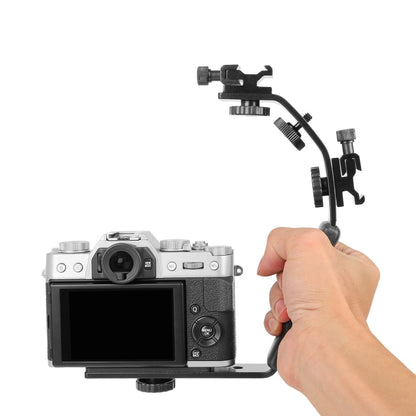 L-Shaped Aluminum Flash Bracket Camera Holder(Black) - Camera Accessories by buy2fix | Online Shopping UK | buy2fix