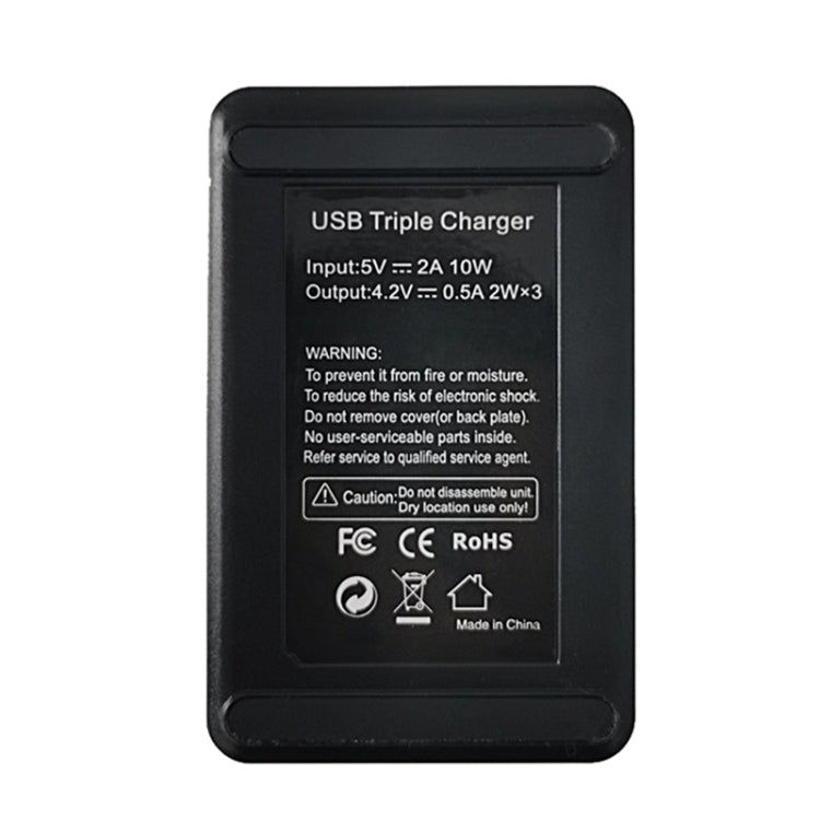 For Sony NP-BX1 LCD Display USB Triple Charger with USB Cable (Black) - Camera Accessories by buy2fix | Online Shopping UK | buy2fix