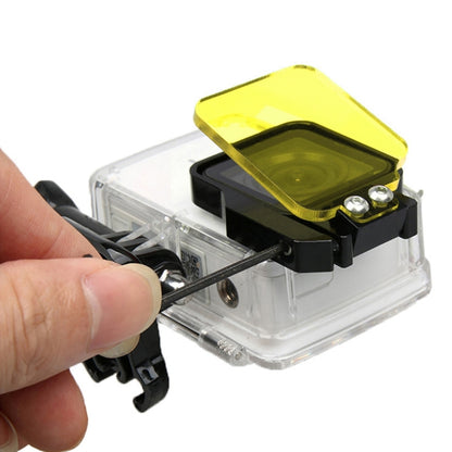 For Xiaomi Xiaoyi Yi II 4K Sport Action Camera Proffesional Foldable Waterproof Colorized Lens Filter with Hexangular Spanner(Yellow) - DJI & GoPro Accessories by buy2fix | Online Shopping UK | buy2fix