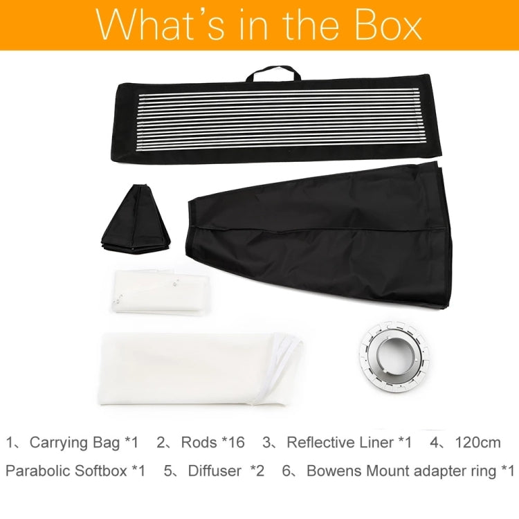 Godox P90L Diameter 90cm Parabolic Softbox Reflector Diffuser for Studio Speedlite Flash Softbox (Black) - Camera Accessories by Godox | Online Shopping UK | buy2fix