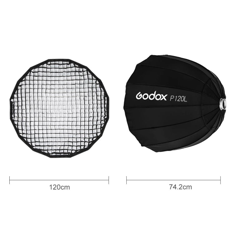 Godox P120L Diameter 120cm Parabolic Softbox Reflector Diffuser for Studio Speedlite Flash Softbox(Black) -  by Godox | Online Shopping UK | buy2fix