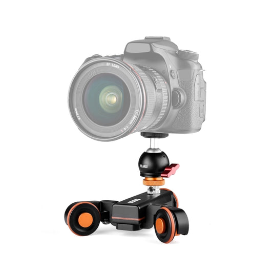 YELANGU L4X-BC Camera Wheel Dolly II Electric Track Slider 3-Wheel Video Pulley Rolling Dolly Car with Ballhead, Load: 3kg (Black) - Camera Accessories by YELANGU | Online Shopping UK | buy2fix