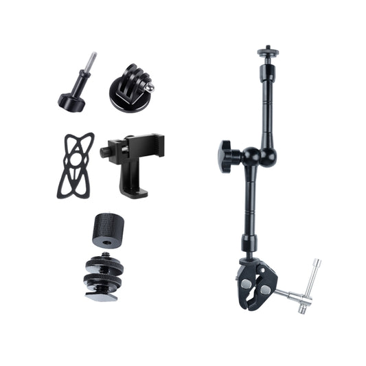 11 inch Adjustable Friction Articulating Magic Arm + Large Claws Clips with Phone Clamp(Black) - Camera Accessories by buy2fix | Online Shopping UK | buy2fix