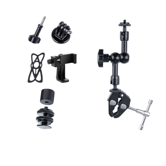7 inch Adjustable Friction Articulating Magic Arm + Large Claws Clips with Phone Clamp (Black) - Camera Accessories by buy2fix | Online Shopping UK | buy2fix