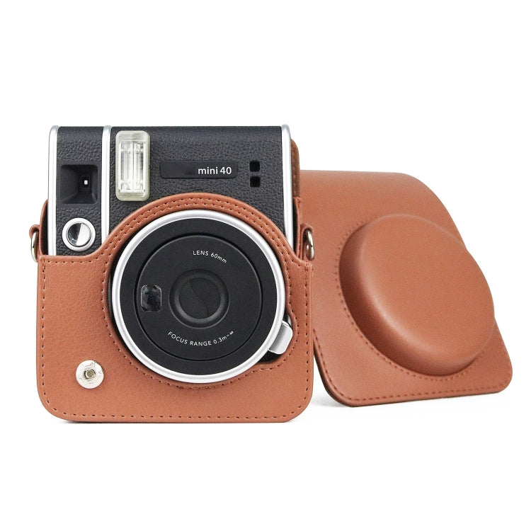 Full Body Camera Retro PU Leather Case Bag with Strap for FUJIFILM instax mini 40 (Brown) - Camera Accessories by buy2fix | Online Shopping UK | buy2fix