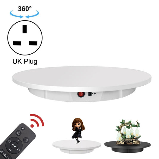 60cm Electric Rotating Display Stand Props Turntable, Load: 100kg, Plug-in Power, UK Plug(White) - Camera Accessories by buy2fix | Online Shopping UK | buy2fix