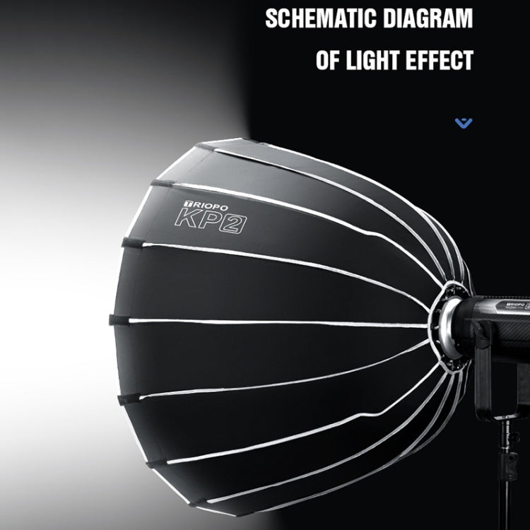 TRIOPO KP2-60 60cm Speedlite Flash Deep Parabolic Softbox Bowens Mount Diffuser(Black) - Camera Accessories by TRIOPO | Online Shopping UK | buy2fix