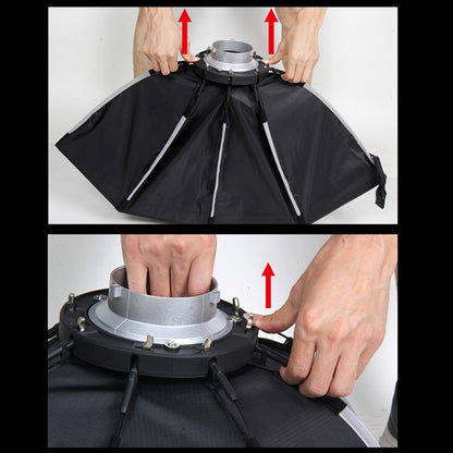 TRIOPO K2-90 90cm Speedlite Flash Octagon Parabolic Softbox Bowens Mount Diffuser (Black) - Camera Accessories by TRIOPO | Online Shopping UK | buy2fix