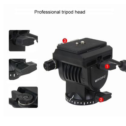 TRIOPO K2808 Aluminum Tripod Mount with HY-350 Heavy Duty Damping Head (Black) - Tripods by TRIOPO | Online Shopping UK | buy2fix