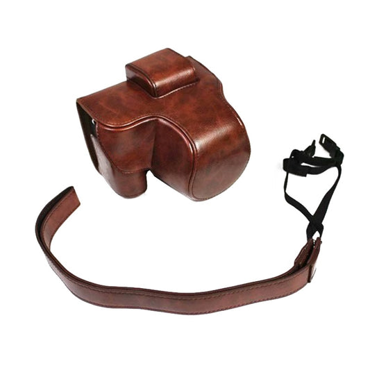 PU Leather Camera Full Body Case Bag with Strap for FUJIFILM X-S10 (15-55mm Lens) (Coffee) - Camera Accessories by buy2fix | Online Shopping UK | buy2fix