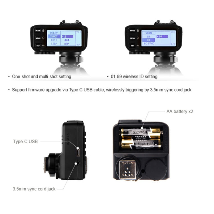 Godox X2T-O E-TTL II Bluetooth Wireless Flash Trigger for Panasonic / Olympus (Black) - Camera Accessories by Godox | Online Shopping UK | buy2fix