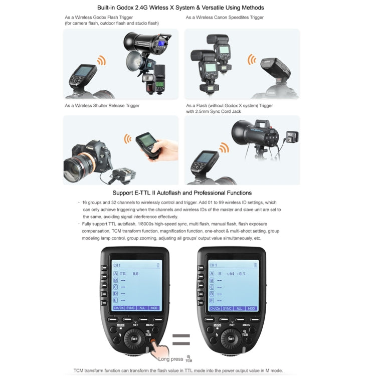 Godox Xpro-F TTL Wireless Flash Trigger for FUJIFILM (Black) - Camera Accessories by Godox | Online Shopping UK | buy2fix