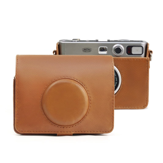 Retro Full Body Camera PU Leather Case Bag with Strap for FUJIFILM instax mini Evo(Brown) - Camera Accessories by buy2fix | Online Shopping UK | buy2fix