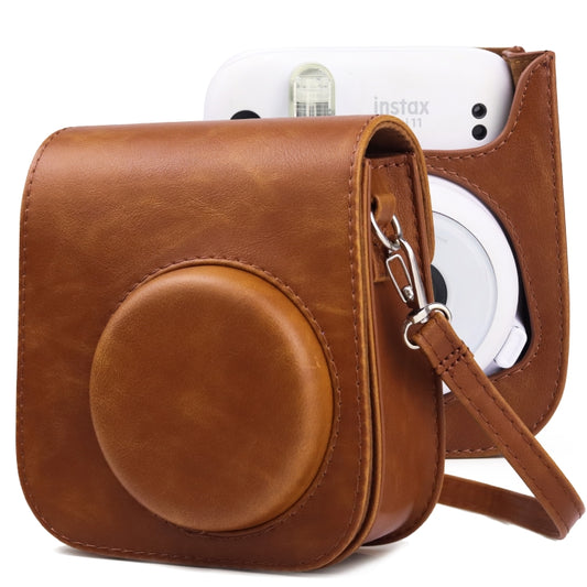 Retro Full Body Camera Leather Case Bag with Strap for FUJIFILM Instax mini 11 (Brown) - Camera Accessories by buy2fix | Online Shopping UK | buy2fix