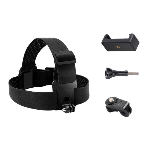 Elastic Mount Belt Adjustable Head Strap with Phone Clamp & Screw & S-type Adapter for GoPro HERO10 Black / HERO9 Black /8 /7 /6 /5, Xiaoyi and Other Action Cameras, Smarphones(Black) - DJI & GoPro Accessories by buy2fix | Online Shopping UK | buy2fix