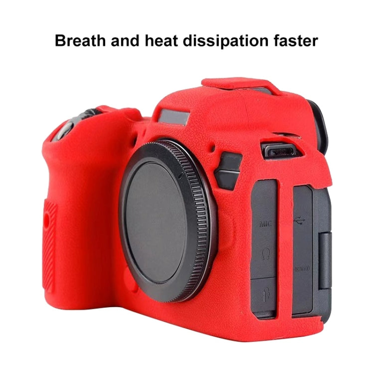 Litchi Texure Soft Silicone Case for Canon EOS R6 (Red) - Camera Accessories by buy2fix | Online Shopping UK | buy2fix