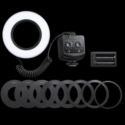 Godox Ring72 Macro Ring 48 LED Flash Light with 8 Different Size Adapter Rings(Black) - Camera Accessories by Godox | Online Shopping UK | buy2fix