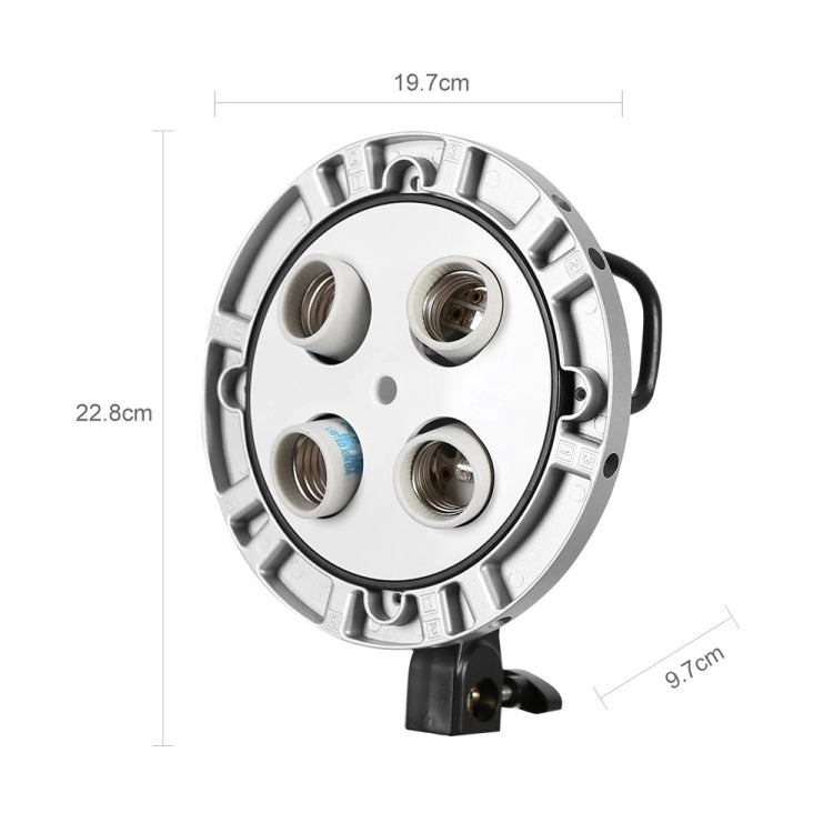 Godox TL-4 4 in 1 E27 Socket Tricolor Bulb Light Lamp Head Mount(UK Plug) - Camera Accessories by Godox | Online Shopping UK | buy2fix