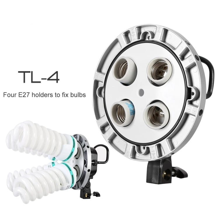 Godox TL-4 4 in 1 E27 Socket Tricolor Bulb Light Lamp Head Mount(US Plug) -  by Godox | Online Shopping UK | buy2fix